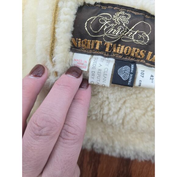 Knights Tailor Ltd Tan Pure Virgin Wool Sheerling Handcrafted Coat - Picture 8 of 9